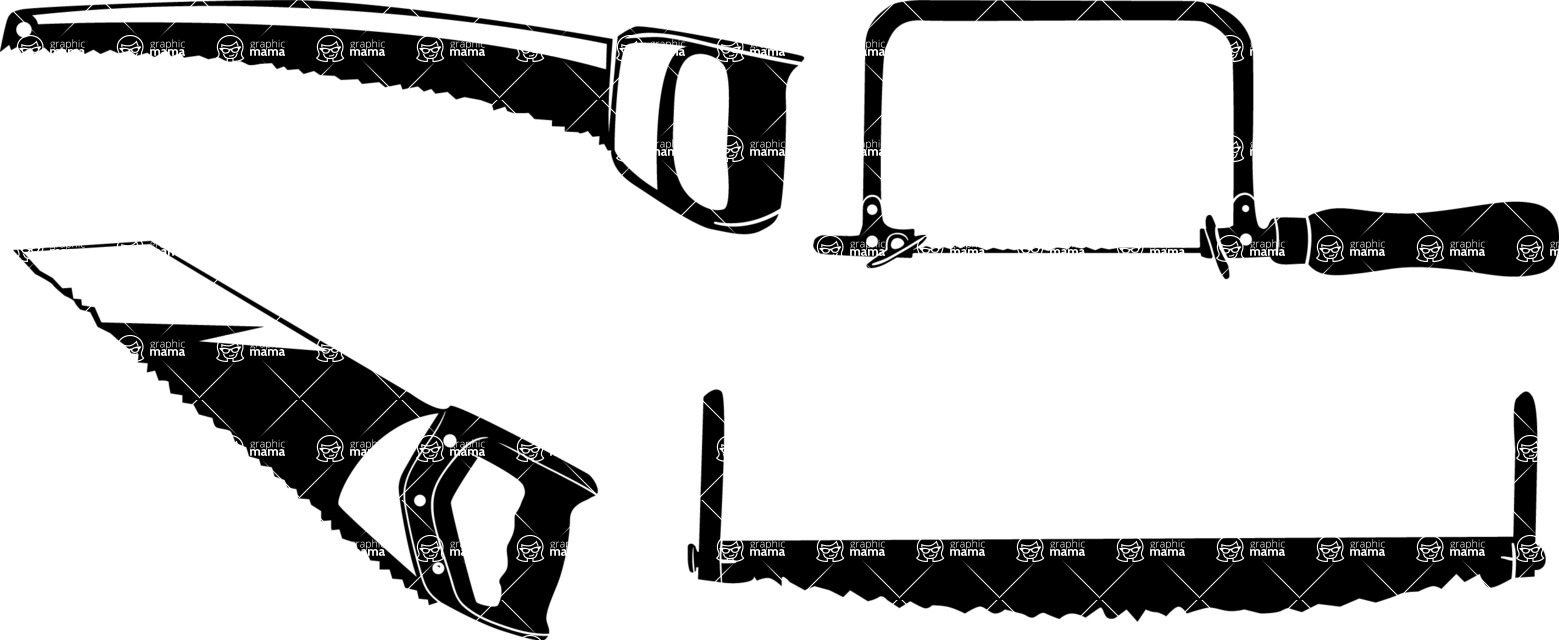 Vector silhouettes - Vector Saw Silhouettes Set